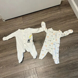 Carters Gender Neutral Newborn Sleepers 2 Pieces